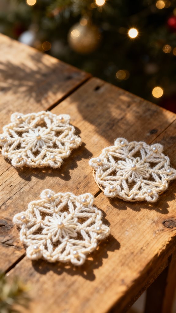 crocheted snowflake coasters pattern
