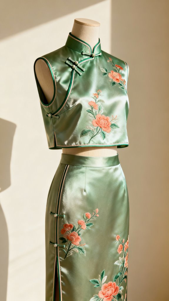 cropped cheongsam top skirt