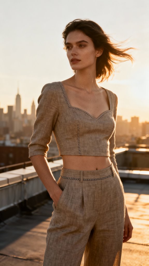 cropped co ord set construction