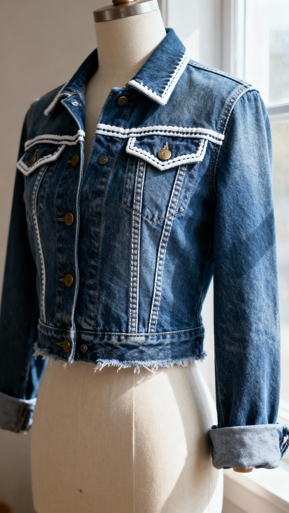 cropped denim jacket construction