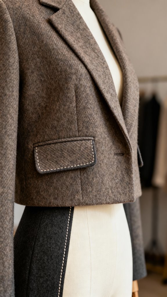 cropped jacket with custom flaps