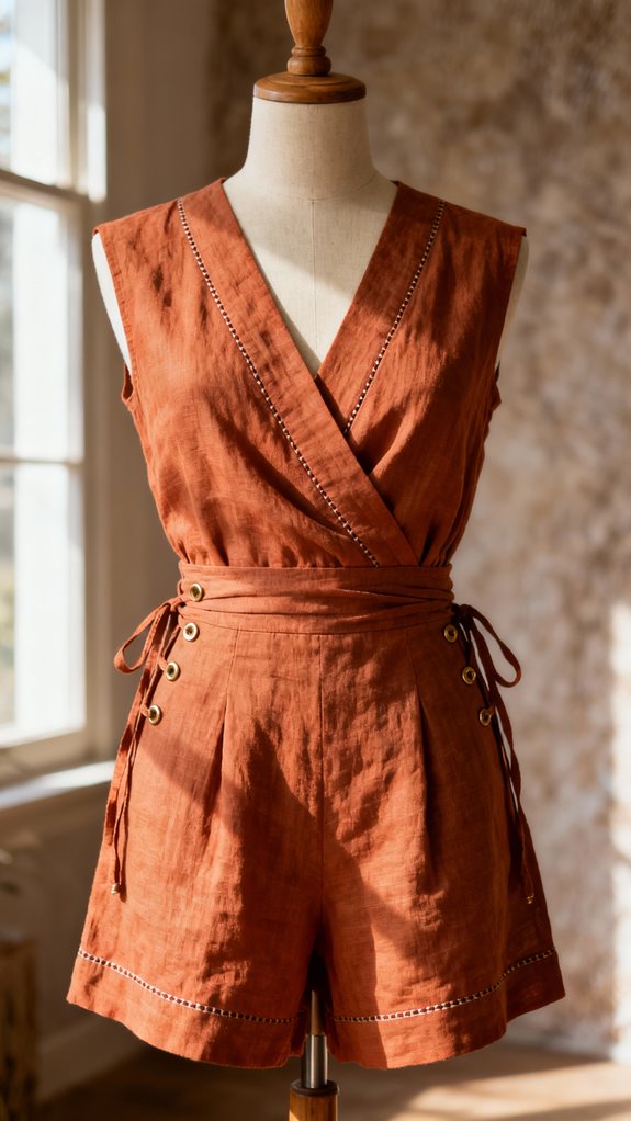 crossover bodice adjustable romper