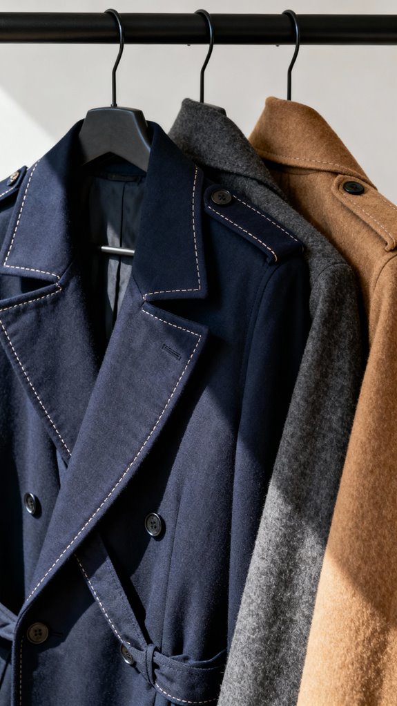 crossover fastening collar coats
