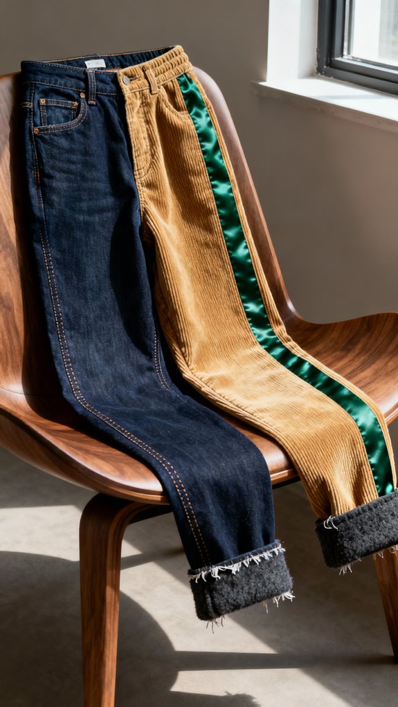 custom color blocked pants creation