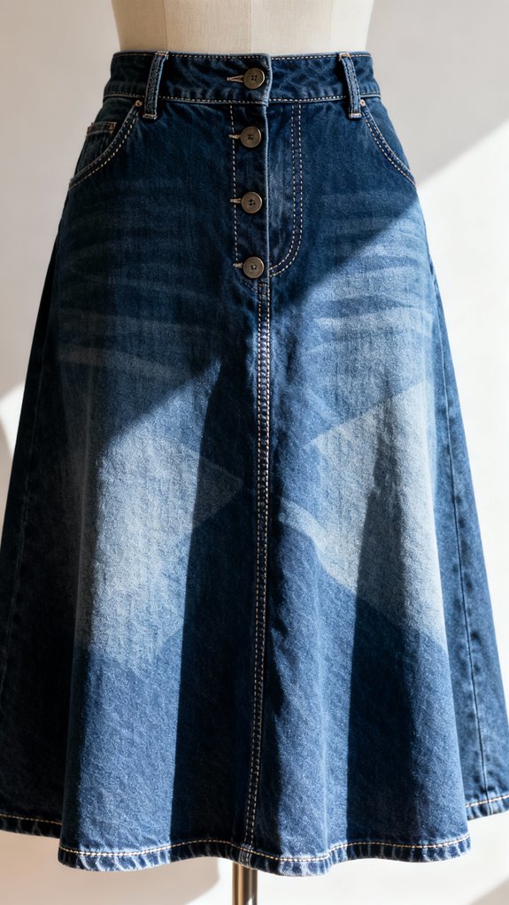 custom denim a line skirt