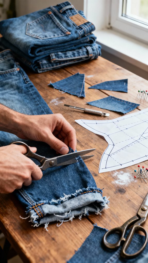 custom denim shorts creation