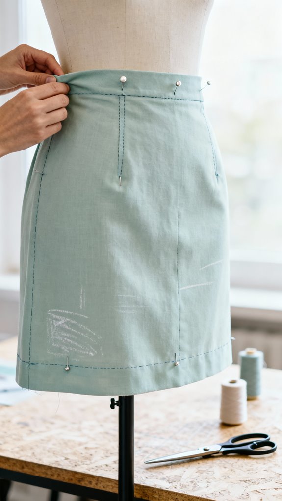custom fitted mini skirt drafting