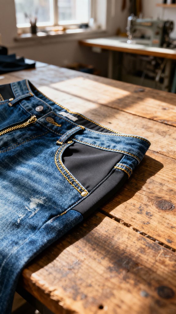 custom stretch panel jeans