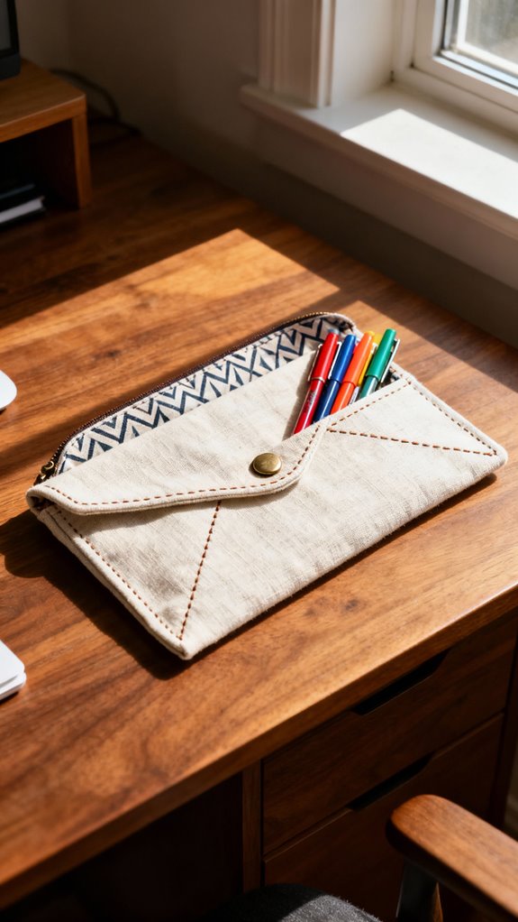 customizable flat fabric pouch