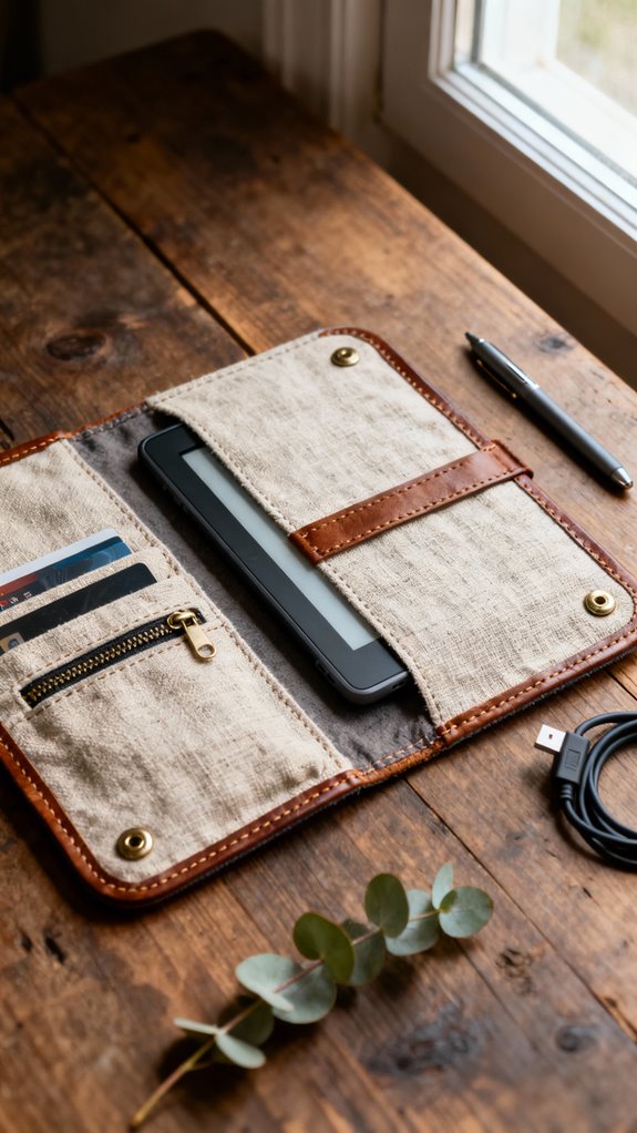 customizable multi pocket kindle sleeve