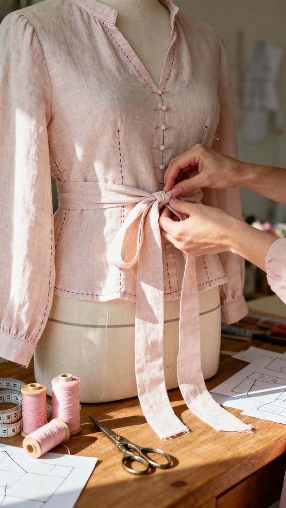 customizable tie front blouses