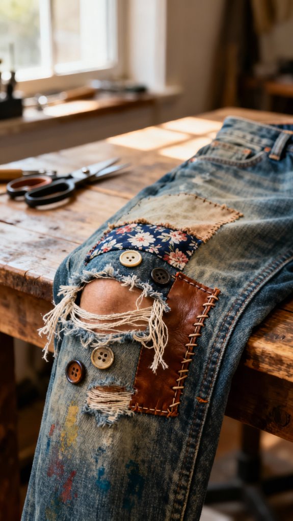 customizing distressed jeans style