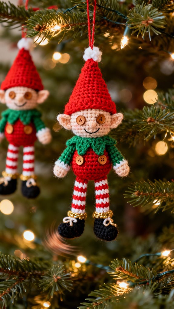 dangling leg christmas elf decor