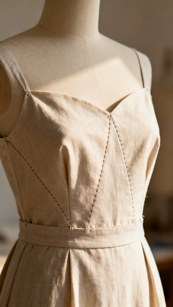 dart shaping for tailored dresses