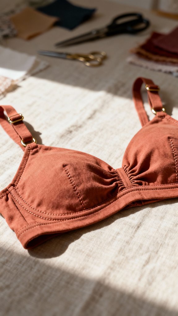 darted cup bralette construction