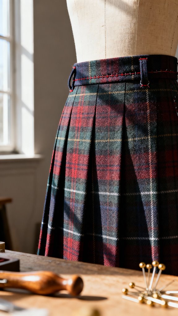 deep double width pleats
