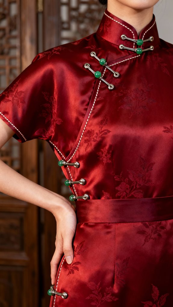 diagonal opening qipao design