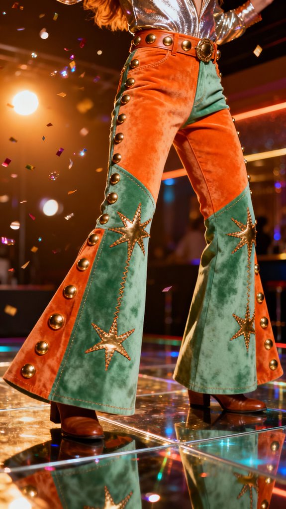 disco inspired flared chaps
