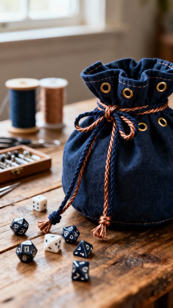 double drawstring dice bag