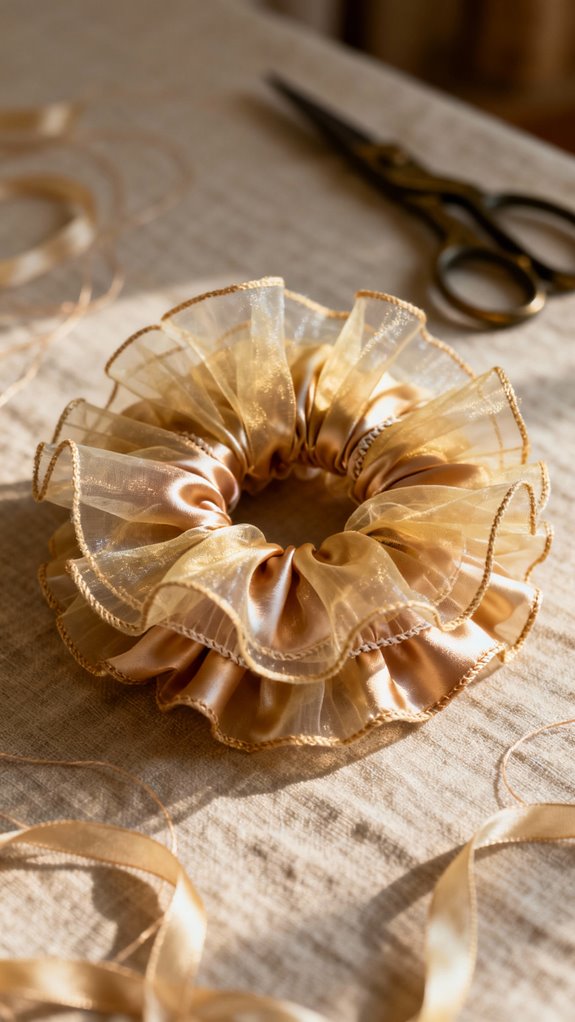 double layer ruffled scrunchie