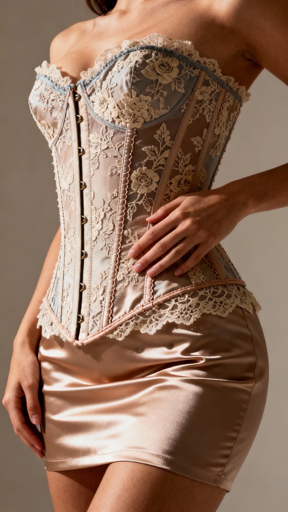 double layered lace corset