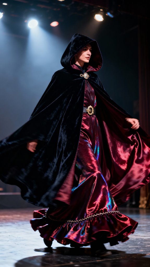 double layered theatrical cloak design