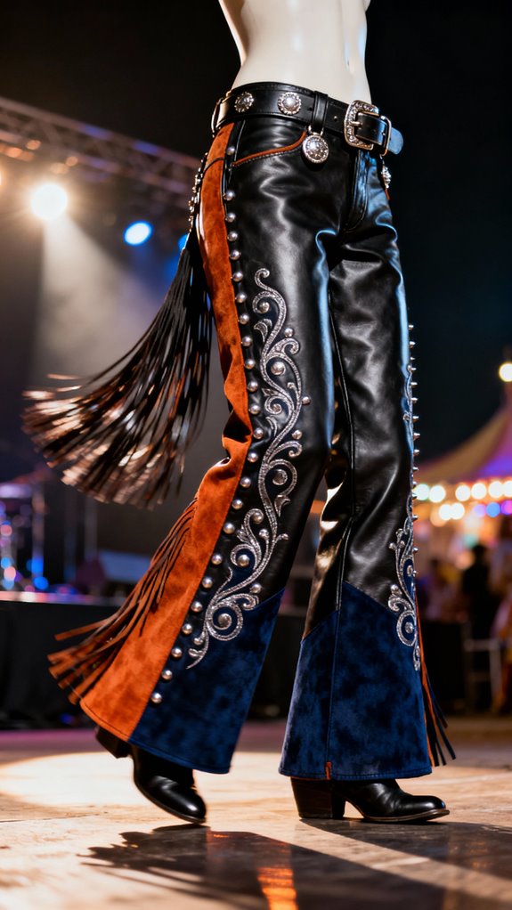 dramatic bell bottom performance chaps