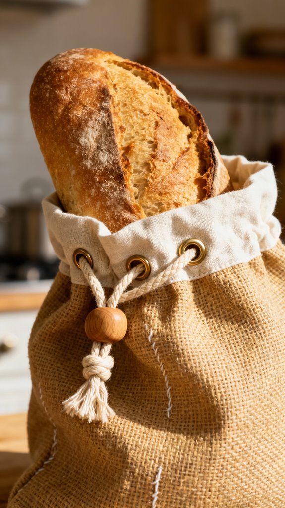 dual drawstring bread bag