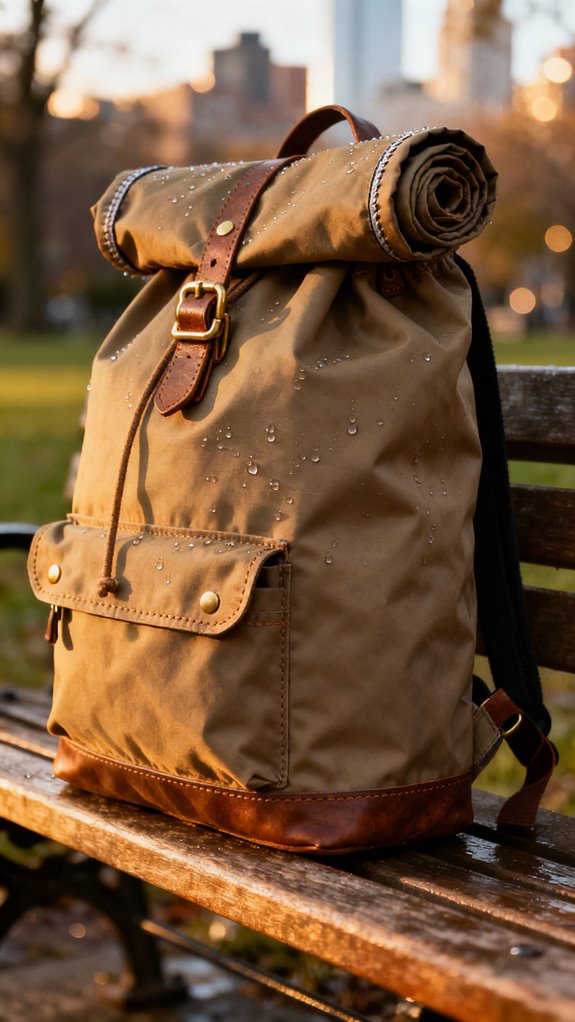 durable water resistant roll top backpack