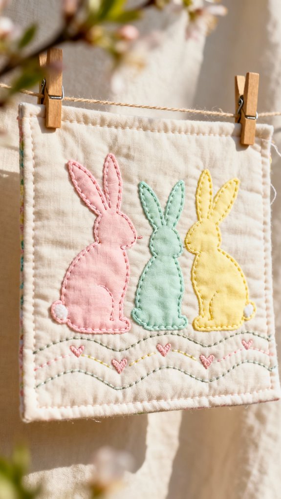 easter bunny mini quilts