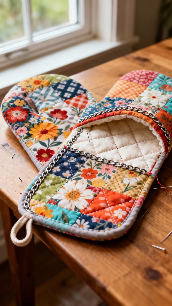 efficient patchwork mitt assembly