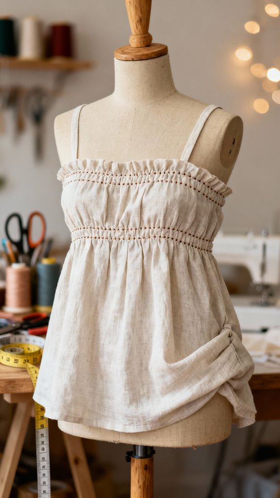 elastic casing babydoll construction