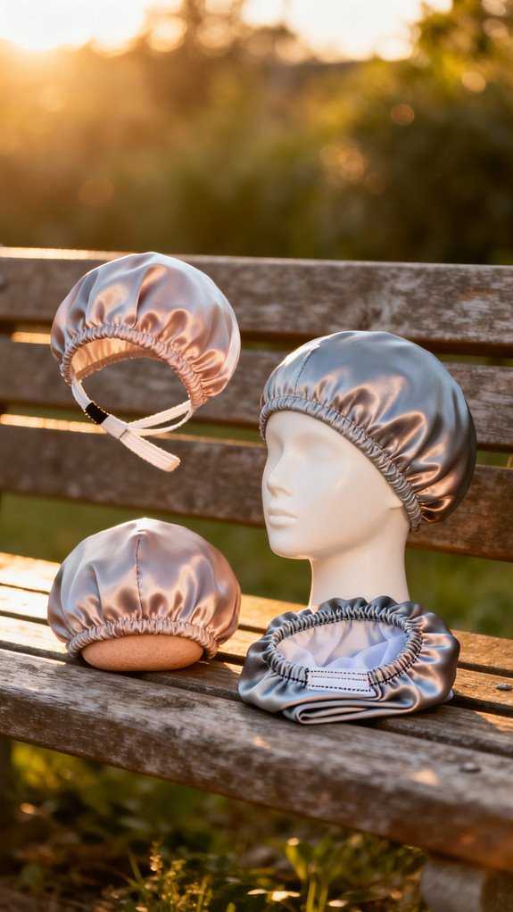 elastic lined satin bonnet design