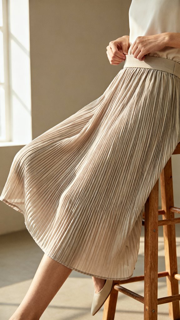 elastic pleated skirt comfort