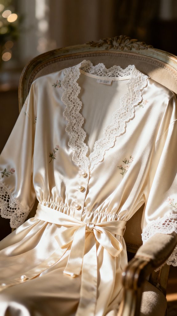 elegant bridal satin robe