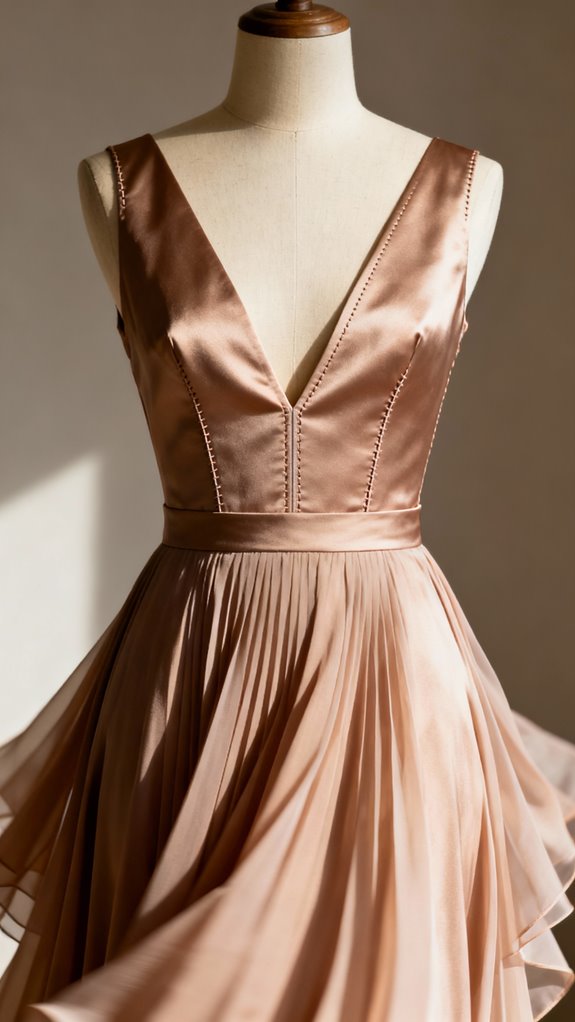 elegant deep v neck design