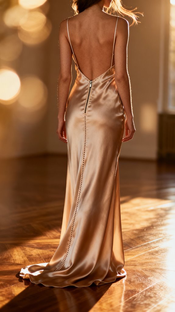elegant floor length slip dress