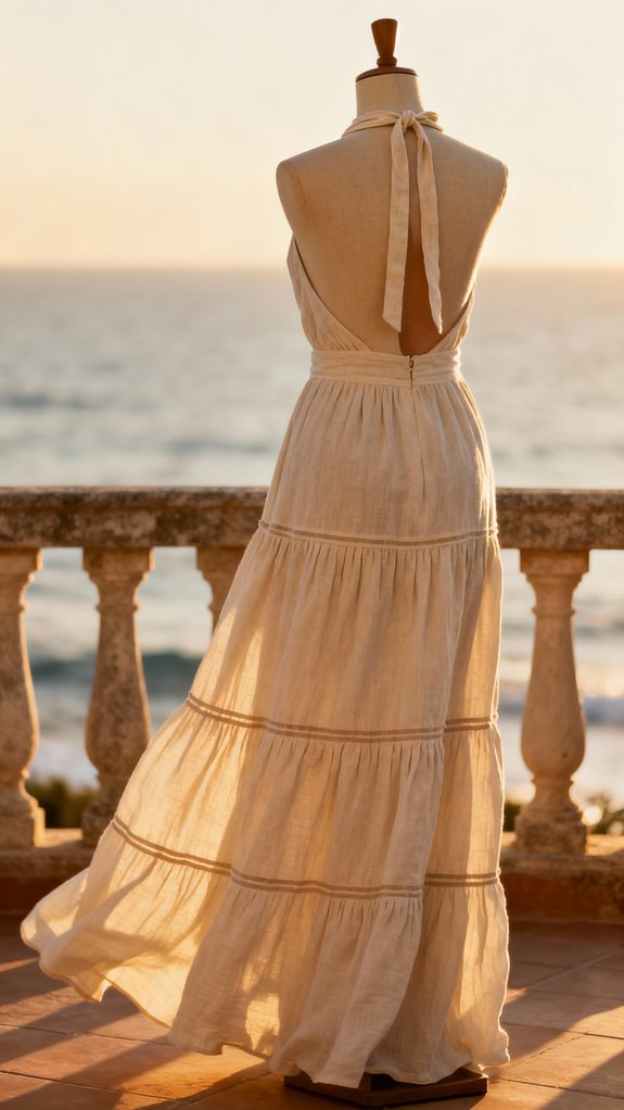 elegant halter maxi dress
