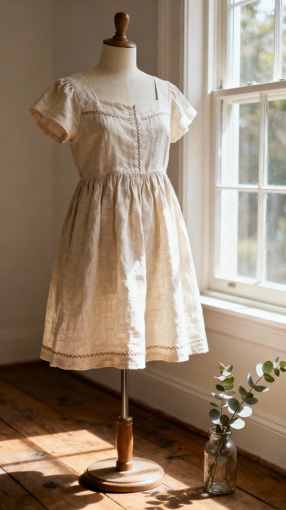 elegant linen dress construction