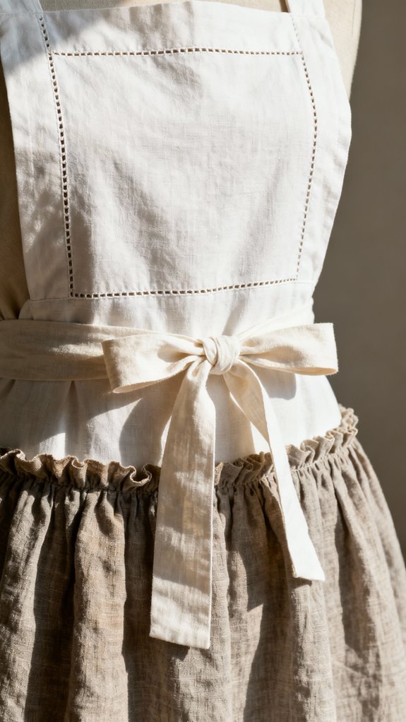 elegant ruffled apron dress