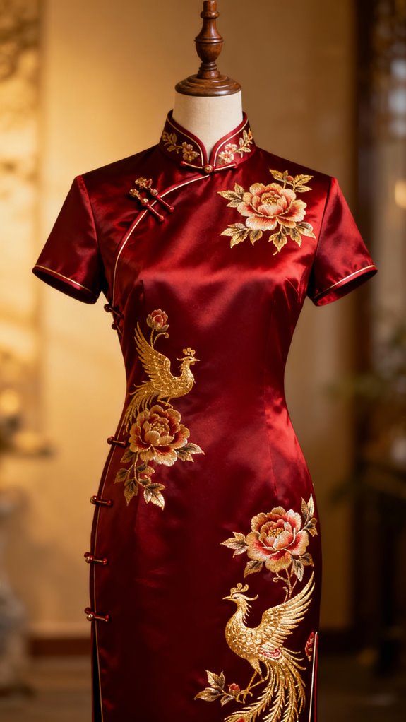 elegant silk brocade qipao