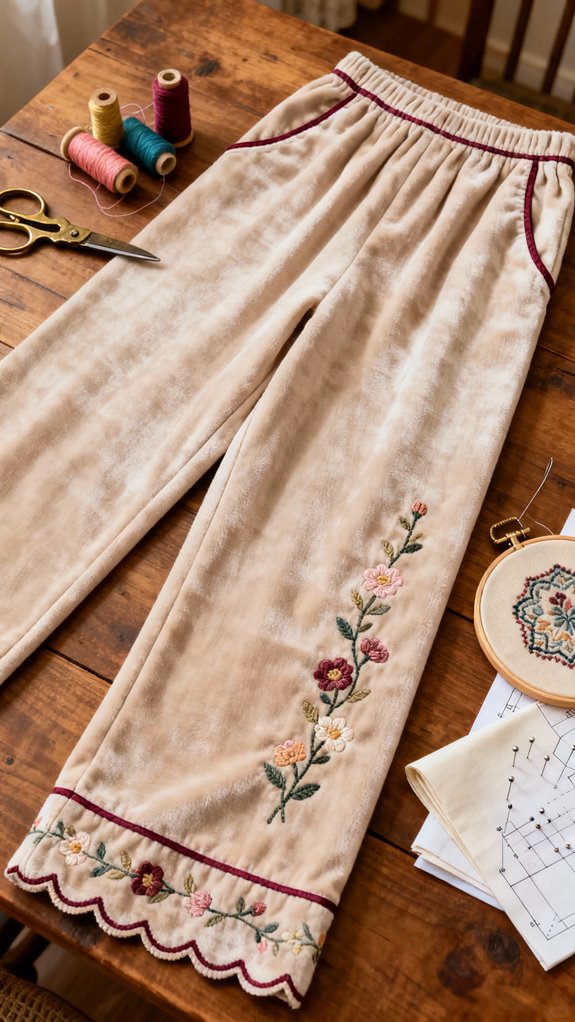 embellished pajama pants techniques