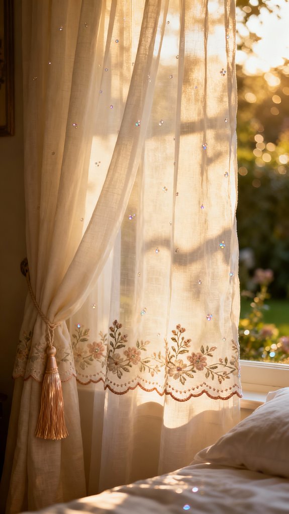 embellished sheer curtains elegance