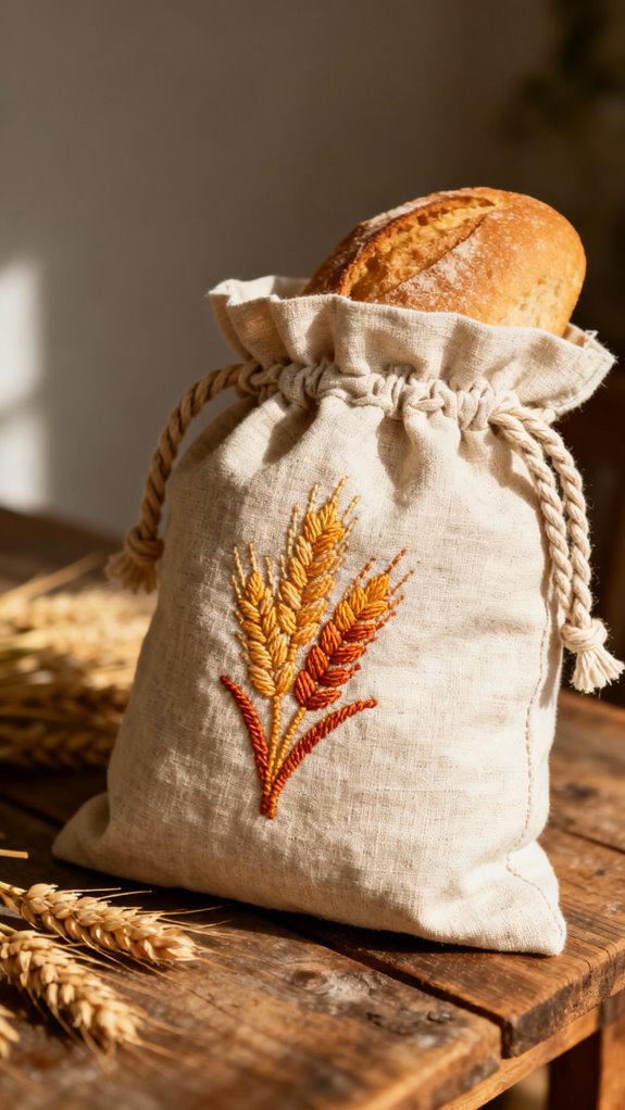 embroidered bread bag design