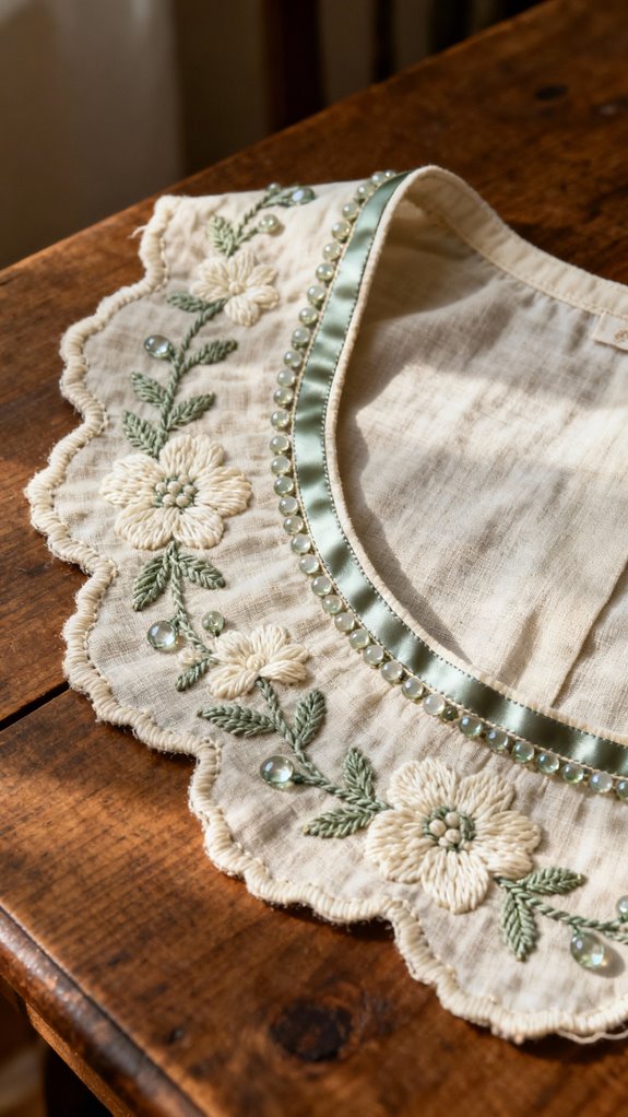 embroidered collar edge embellishments
