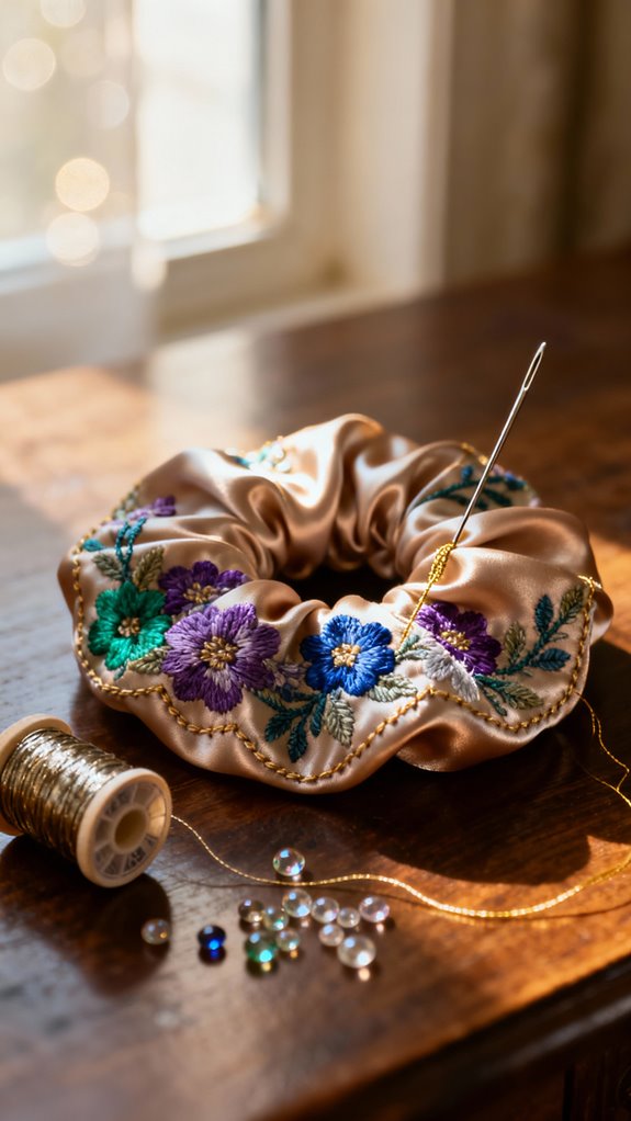 embroidered custom scrunchie designs