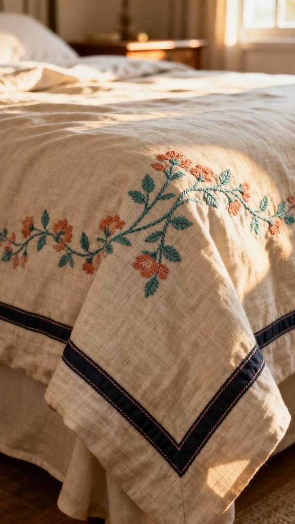 embroidered duvet cover design