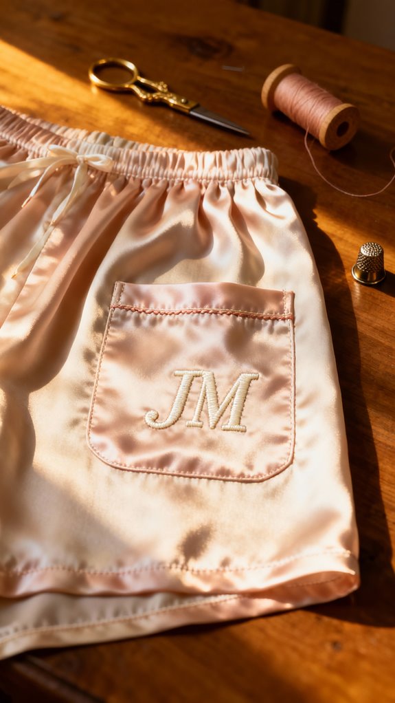 embroidered monogram sleep shorts