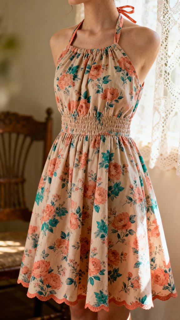 empire waist halter dress design