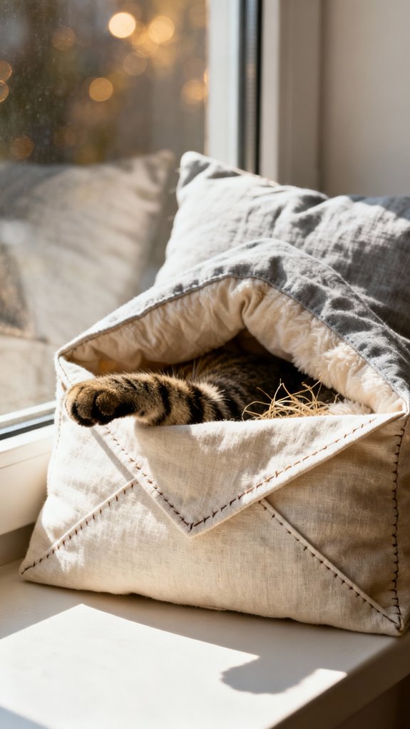 envelope pillow cat bed